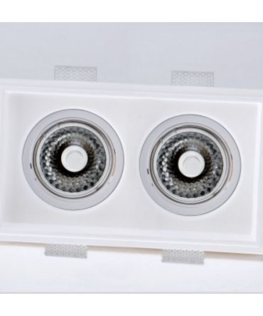 Faretto Gesso Doppio Rettangolare Orientabile Cablaggio G53 Isyluce 812/2