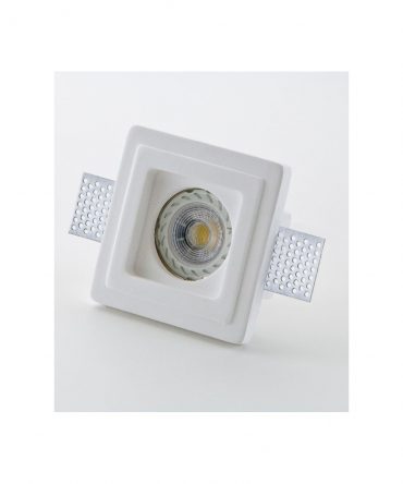 Faretto in Gesso A Scomparsa Quadrato 10x10 cm con Portalampade GU10 Isyluce 801