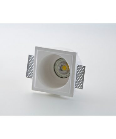 Faretto in Gesso da Incasso 11x11cm Portalampada GU10 Isyluce 811