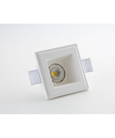 Faretto in Gesso Incasso Quadrato 12x12cm con Portalampade GU10 Isyluce 804