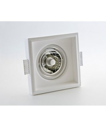 Faretto in Gesso Incasso Quadrato Orientabile 22x22cm Cablaggio G53 Isyluce 812