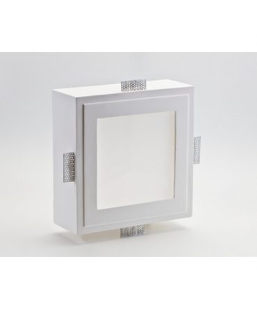 Faretto in Gesso Quadrato mm 27,5x27,5cm Portalampada 2 x E27 Isyluce 810