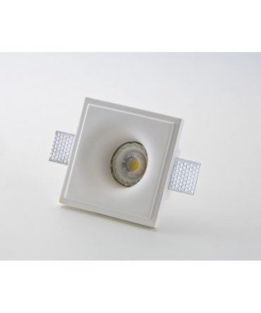 Faretto in gesso a scomparsa per contro soffitto12x12 cm con Portalampade GU10 Isyluce 803