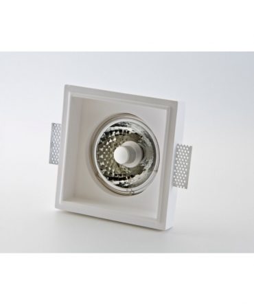 Faretto Quadrato in Gesso Incasso a Scomparsa per Cartongesso 1xG53 Isyluce 809