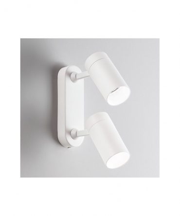 Faretto Spot da Parete Soffitto 2 Luci GU10 Orientabile Bianco Isyluce 757