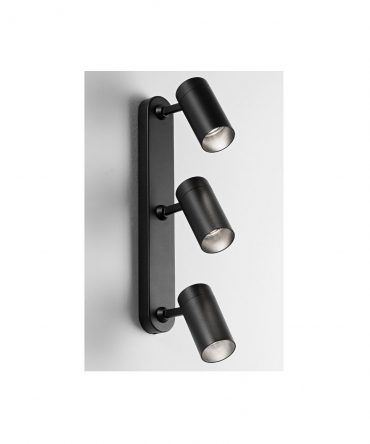 Faretto Spot da Parete Soffitto 3 Luci GU10 Orientabile Nero Isyluce 758N