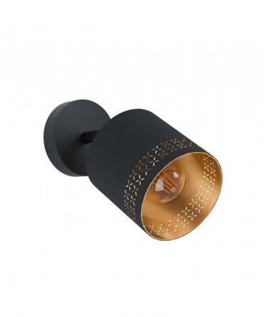 Faretto Spot Esteperra 1xE27 Tessuto Nero Oro Ø12 cm Eglo