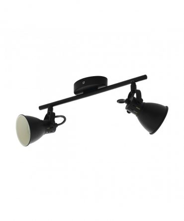 Faretto Spot Seras 2xGU10 Vintage Nero L37 cm Eglo