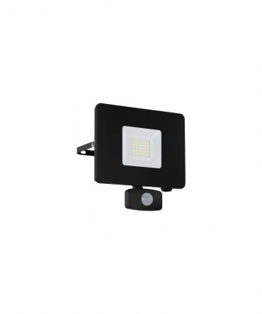 Faro Proiettore IP65 Faedo Nero Led 31w Sensore Movimento Eglo