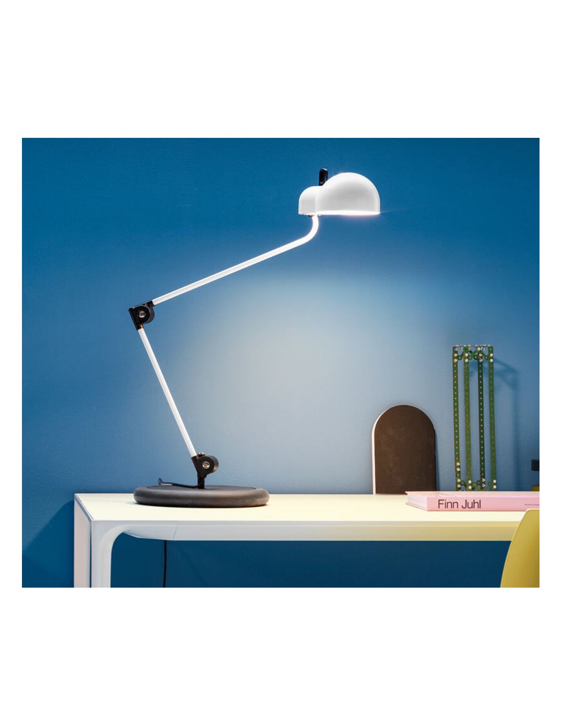 Grande Lampada Da Scrivania Con Base Design Topo Stilnovo