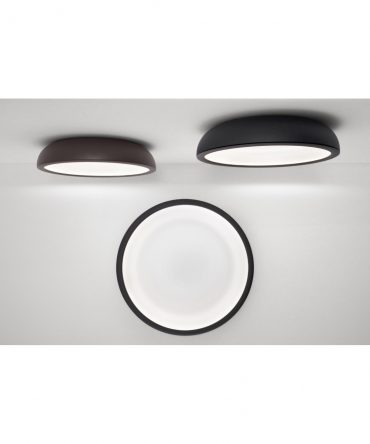 Grande Plafoniera Applique Rotonda Reflexio IP40 Led Dimmer 48w Marrone Stilnovo 8535