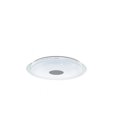 Grande Plafoniera Lanciano-Z Led Dimmer Bianco Effetto Cristallo Eglo