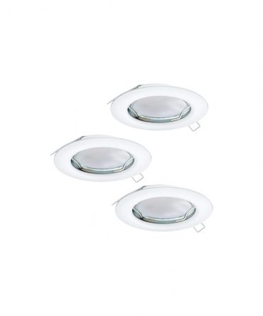 Kit 3 Faretti GU10 Da Incasso Rotondi Bianchi Peneto Eglo
