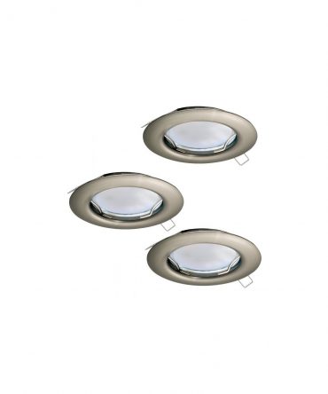 Kit 3 Faretti GU10 Da Incasso Rotondi Nichel Peneto Eglo