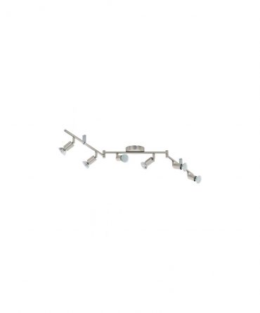 Lampada 6 Faretti Spot Orientabili GU10 Nichel Buzz-Led Eglo