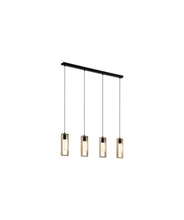 Lampada A Sospensione 4 Luci Legno Decorative Littleton Eglo