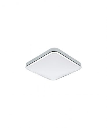 Lampada Da Parete Quadrata Led 16w Manilva IP44 Cromo Eglo