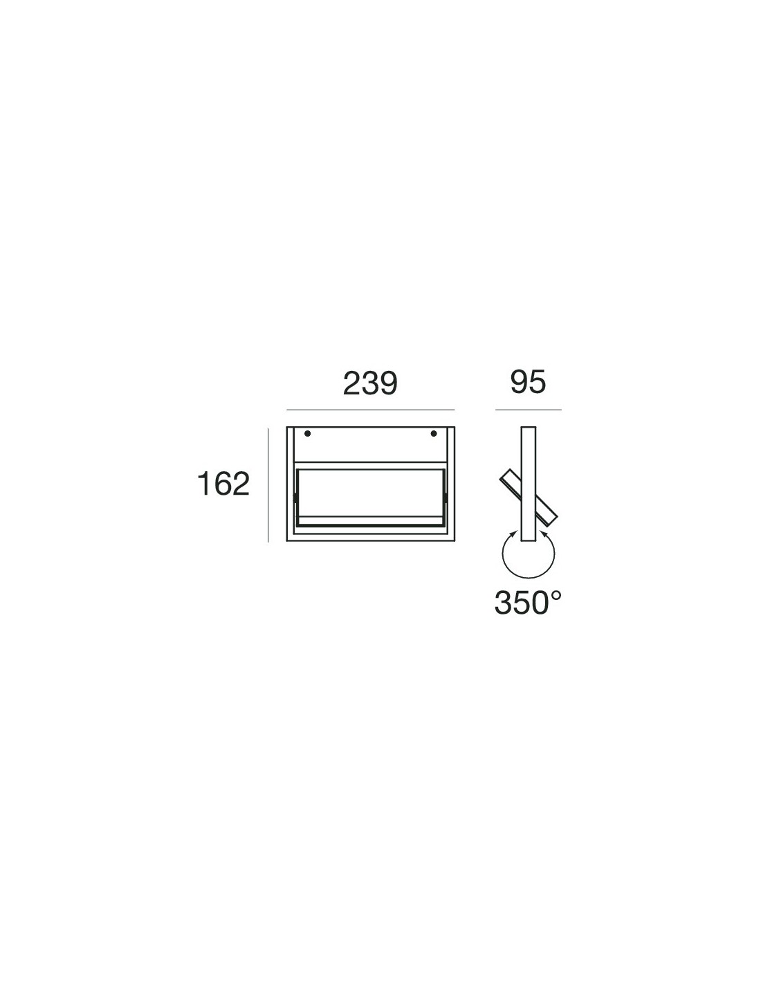 Lampada Da Parete Rotante 350° Tablet IP40 Bianco Led 15w Stilnovo 7601
