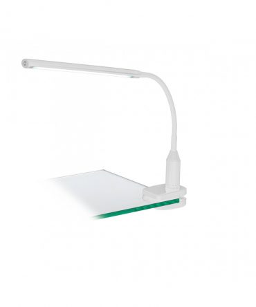 Lampada Da Scrivania Laroa Led Dimmerabile Con Morsetto Bianco Eglo