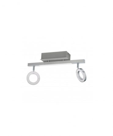 Lampada Da Soffitto 2 Spot Anello Led Cromo Cardillo Eglo