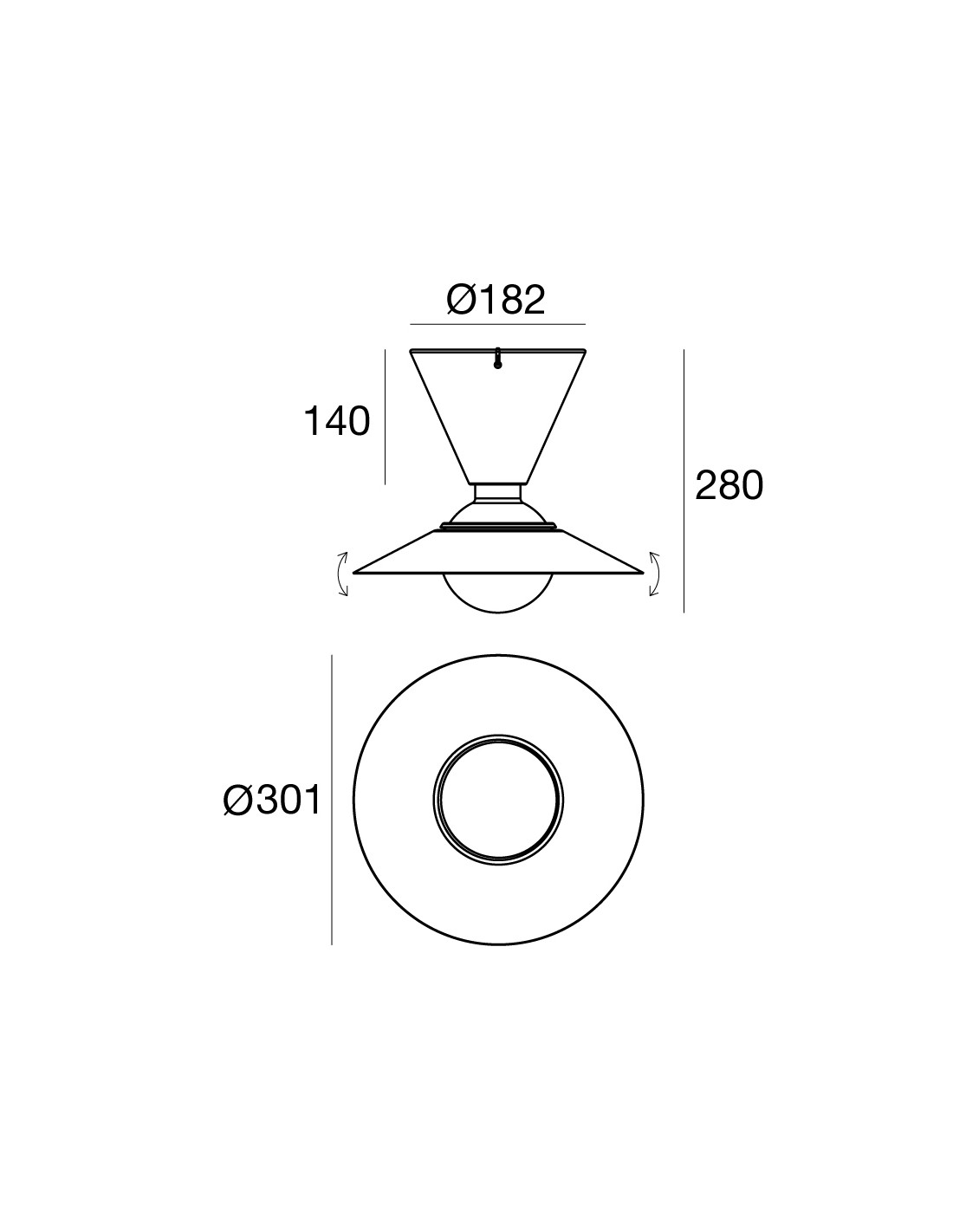 Lampada Da Soffitto Fante Moderna Nero Stilnovo 8967