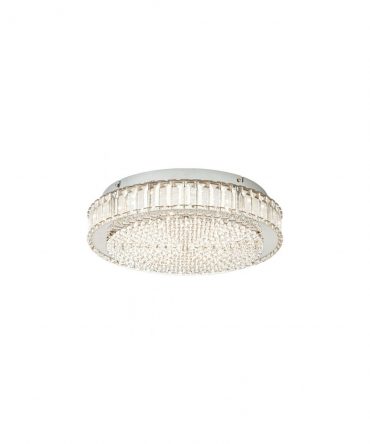 Lampada Da Soffitto Led Balparda Cromo E Cristalli Ø41 cm Eglo