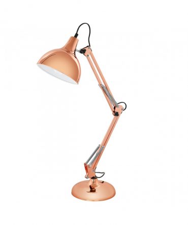 Lampada Da Tavolo Borgillio Fusto Flessibile Rame H71 cm Eglo