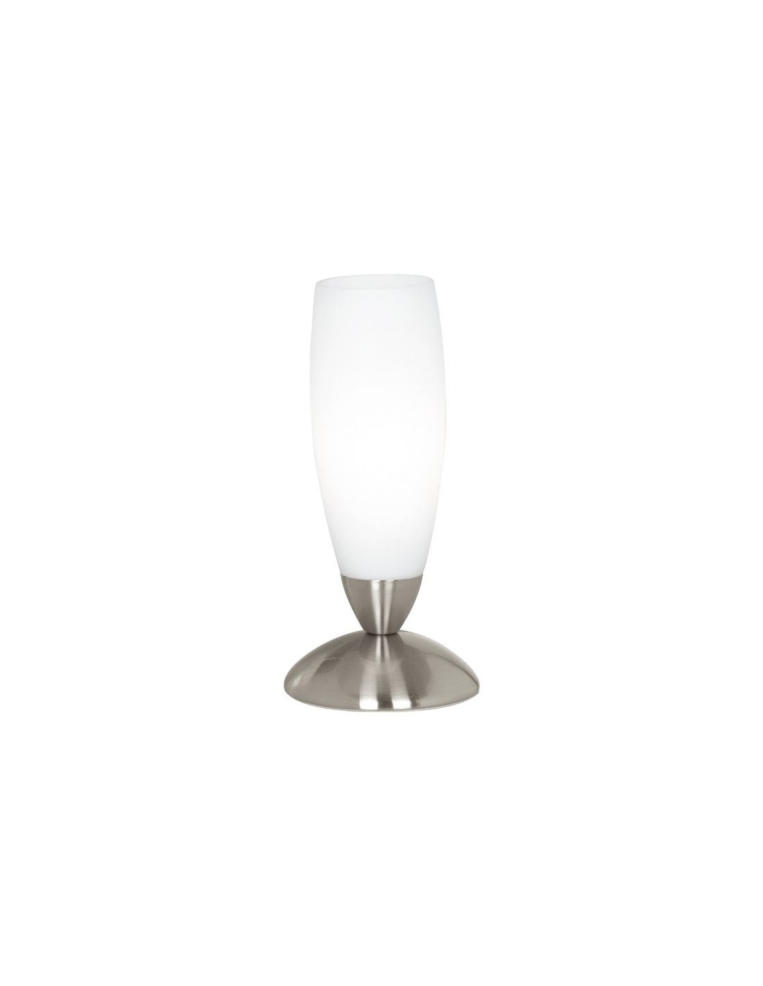Lampada Da Tavolo Calice Vetro Bianco Slim Eglo