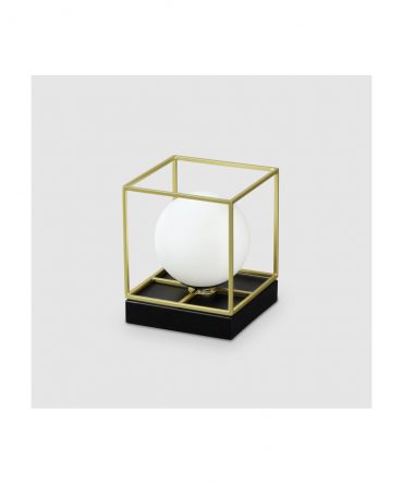 IDEAL LUX LINGOTTO Lampada Da Tavolo Cubo Con Sfera Vetro TL1 Small