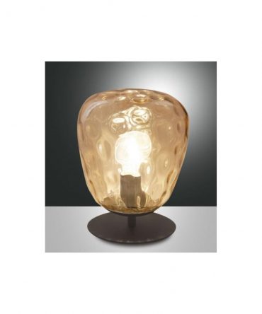 Lampada Da Tavolo Gisella In Vetro Ambra Ø20 cm 3518-30-125 Fabas Luce