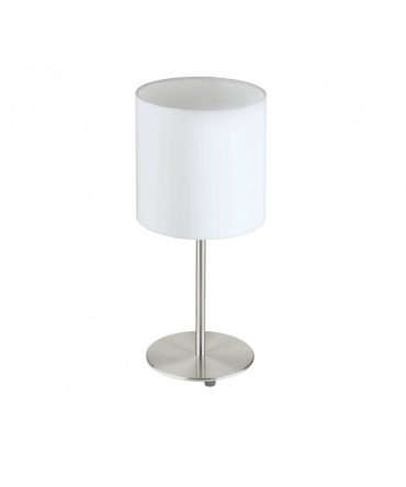Lampada Da Tavolo Pasteri Lino Bianco Ø18 cm Eglo