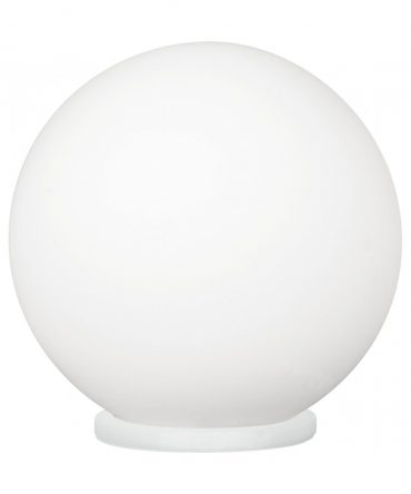 Lampada Da Tavolo Rondo 1xE27 Sfera Vetro Bianco Ø20 cm Eglo