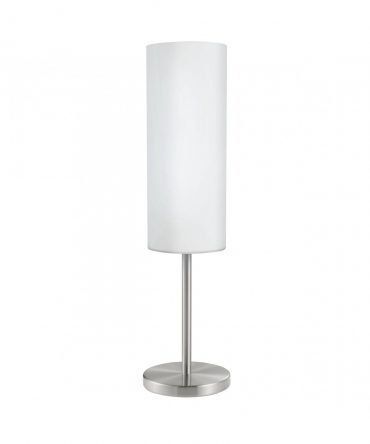 Lampada Da Tavolo Troy 1xE27 Vetro Satinato Bianco Ø12 cm Eglo