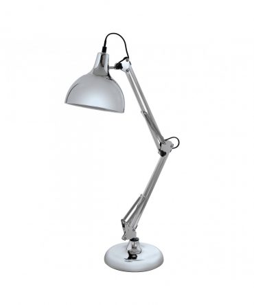 Lampada Da Tavolo Vintage Borgillio Braccio Flessibile Cromo H71 cm Eglo