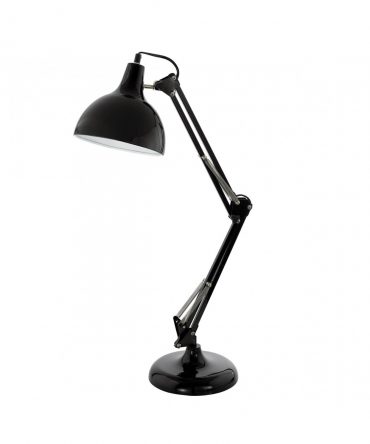 Lampada Da Tavolo Vintage Borgillio Braccio Flessibile Nero Eglo