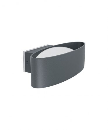 Lampada Parete Ovale Nero Diffusore Bianco Led Integrato Chinoa IP54 Eglo