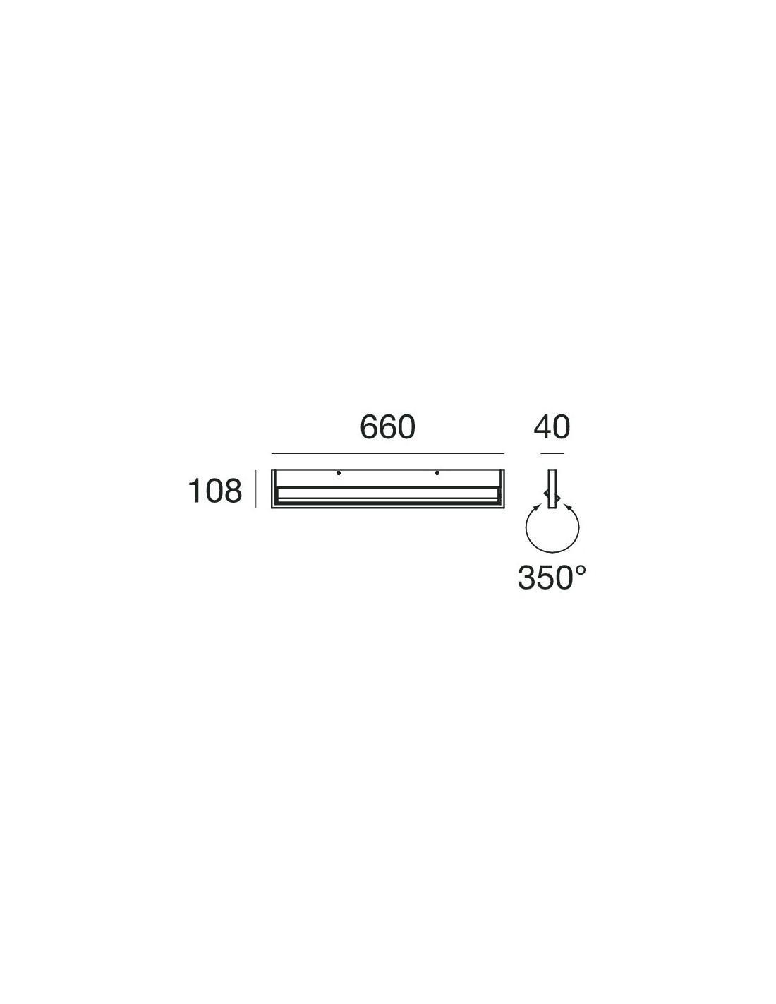 Lampada Rotante Da Parete Tablet IP40 Nero Led 21w Stilnovo 7611