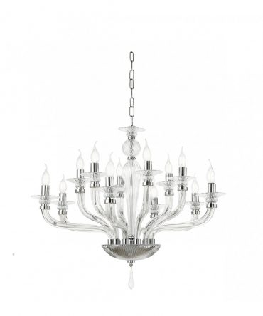 Lampadario 12 Luci In Vetro Villa in vari colori Ondaluce Ciciriello