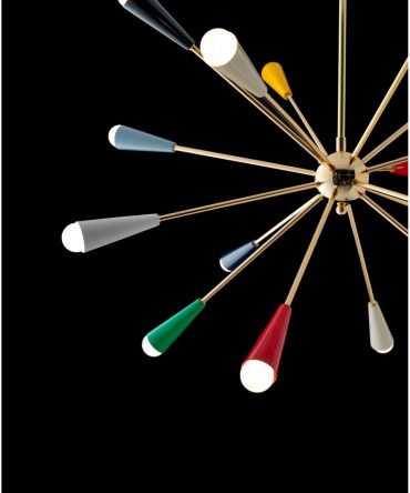 Lampadario 16 Luci Sputnik Multicolor Oro Stilnovo 9592