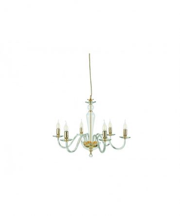 Lampadario per soggiorno Classico 6 Luci Paganini Oro Ondaluce Ciciriello