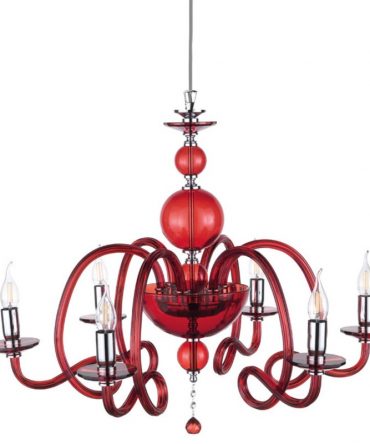 Lampadario 6 Luci Vivaldi Rubino Ondaluce Ciciriello