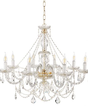 Lampadario 8 Luci In Vetro Trasparente Opera Ondaluce Ciciriello