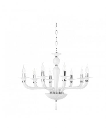 Lampadario 8 Luci In Vetro Villa Ondaluce Ciciriello