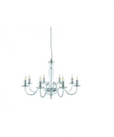 Lampadario classico per soggiorno 8 Luci Paganini Cromo Ondaluce Ciciriello