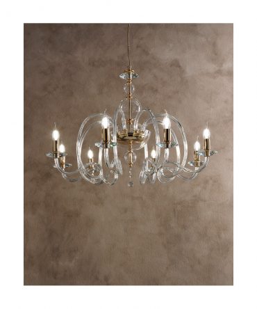 Lampadario 8 Luci Vivaldi Trasparente Ondaluce Ciciriello