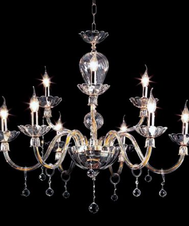 Lampadario 9 Luci In Vetro Roxanne Ondaluce Ciciriello