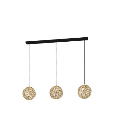 Lampadario A Sospensione Decorativo Skoura 3 Diffusori Sfaccettati Eglo