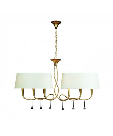 Lampadario Bilanciere Classico Paola 6 Luci Oro Mantra 3541