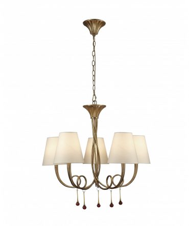 Lampadario Classico Paola 5 Luci Oro Mantra 6206