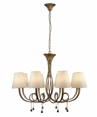 Lampadario Classico Paola 8 Luci Oro Mantra 6205